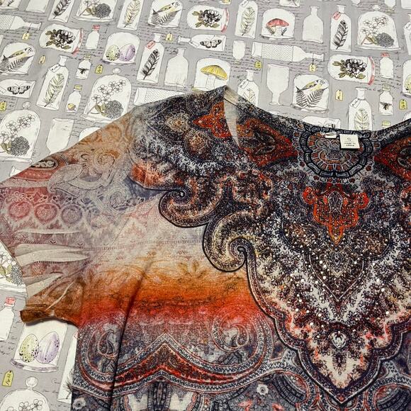 Y2k patterned ombre t shirt - Picture 3 of 7
